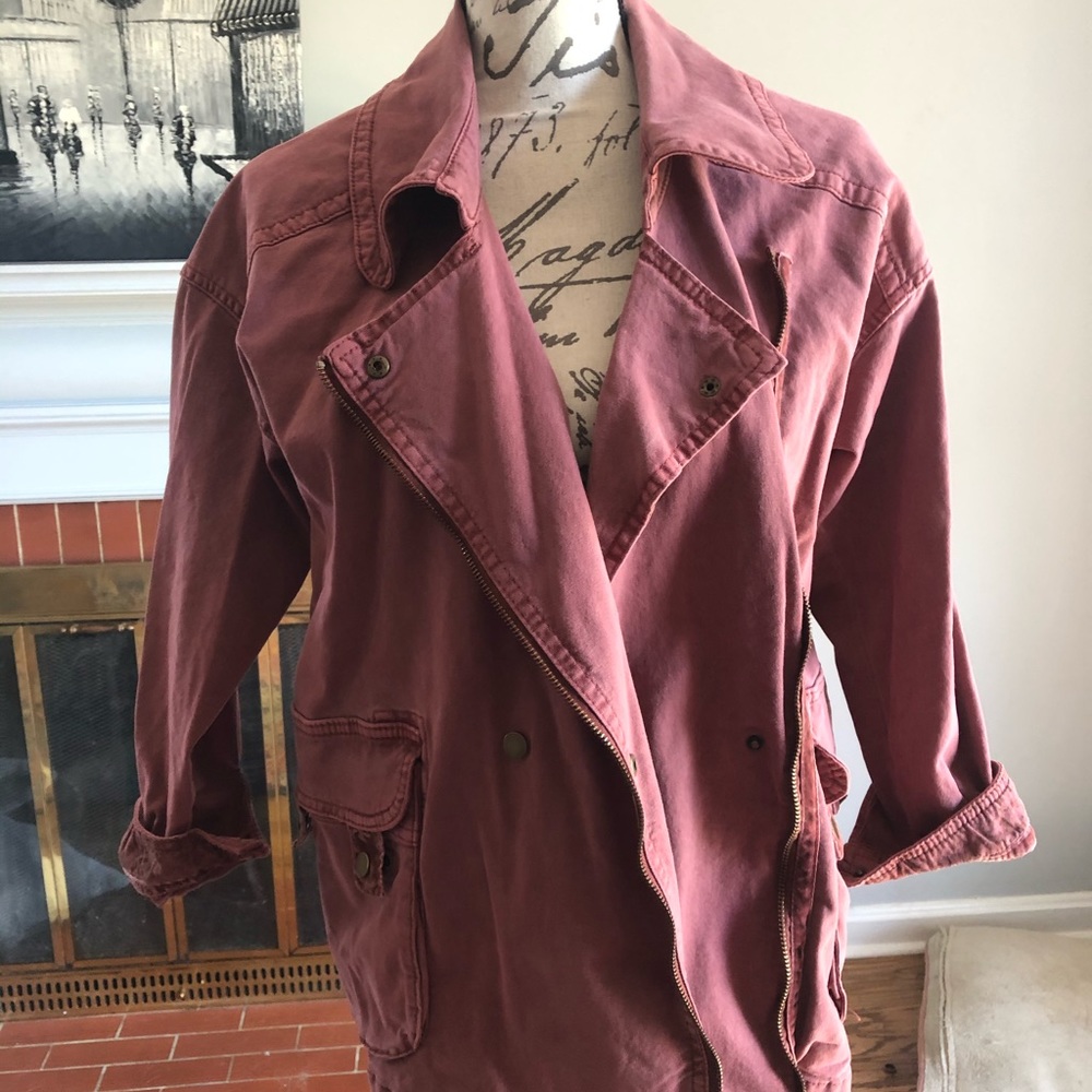 Anthropologie rose utility jacket XSP NWT!
